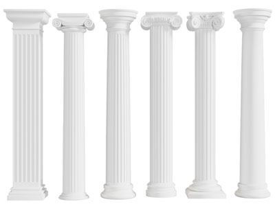 现代白色方形圆形罗马柱子3d模型 现代白色方形圆形罗马柱子