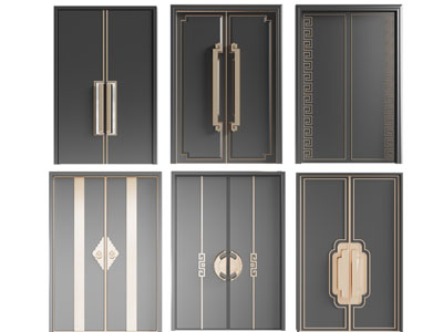 新中式双扇平开门