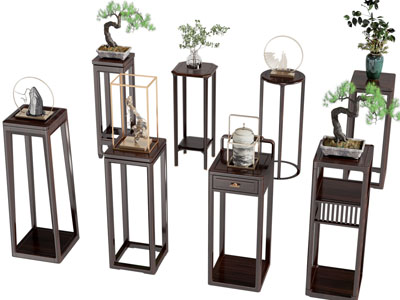 新中式花架盆景盆栽