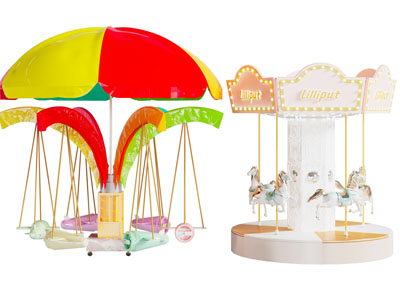 现代旋转木马游乐设备3d模型 现代旋转木马游乐设备