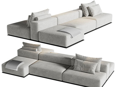 现代块状多人沙发