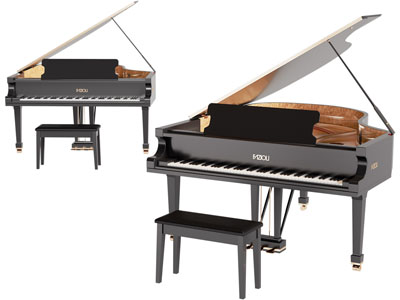 现代三角钢琴、琴凳3d模型 现代三角钢琴、琴凳