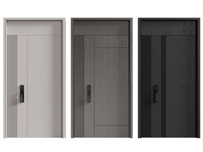 现代带密码锁的子母入户平开门