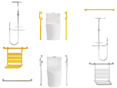 现代无障碍马桶、淋浴座架