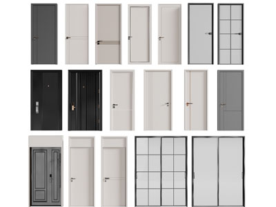 现代单扇平开门、推拉门