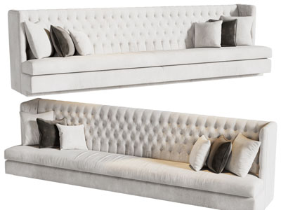 现代软包靠背多人沙发