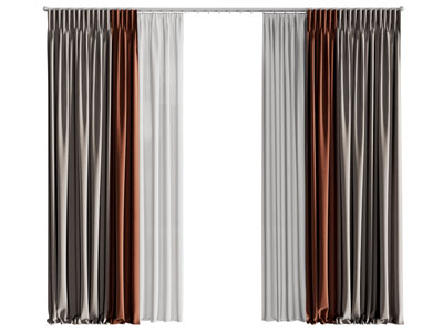 现代撞色布艺窗帘