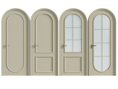 法式拱形单扇平开门