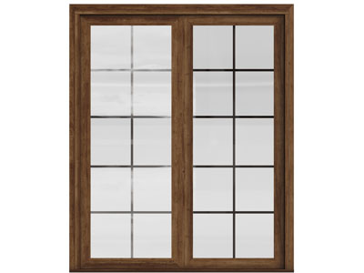 现代实木边框的双开门