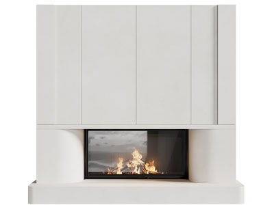 现代嵌入壁炉的电视背景墙3d模型 现代嵌入壁炉的电视背景墙