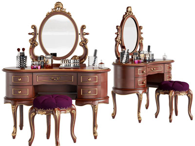欧式雕花化妆、梳妆台