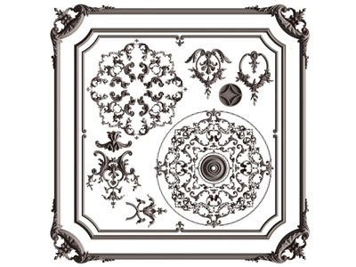 欧式雕花石膏线3d模型 欧式雕花石膏线