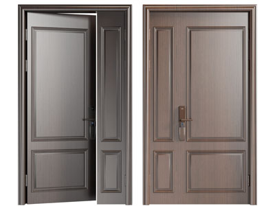 现代子母入户平开门