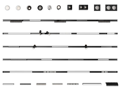 现代筒灯射灯、磁吸轨道灯