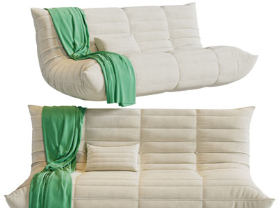 现代布艺多人懒人沙发