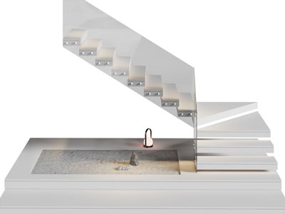 新中式转角旋转楼梯3d模型 新中式转角旋转楼梯