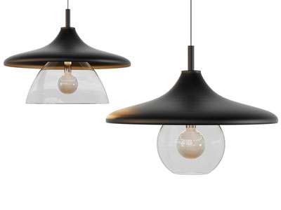 现代黑色金属灯罩吊灯