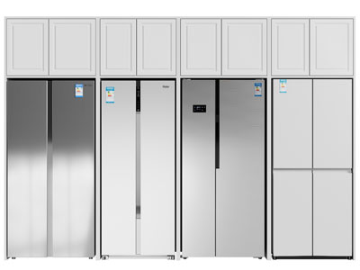 现代嵌入冰箱的橱柜