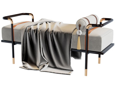 新中式长方形沙发凳