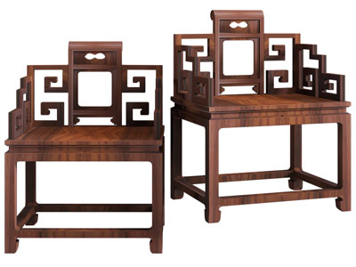 新中式实木扶手椅子、休闲椅