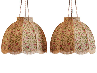 美式田园花卉图案的吊灯