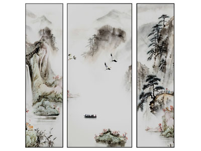 新中式山水装饰挂画3d模型 新中式山水装饰挂画