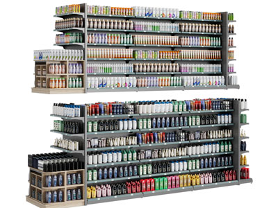 现代便利店洗化用品货架、展柜