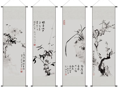 新中式装饰挂画3d模型 新中式装饰挂画