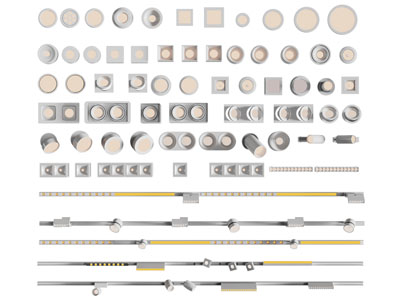 现代筒灯射灯、轨道灯