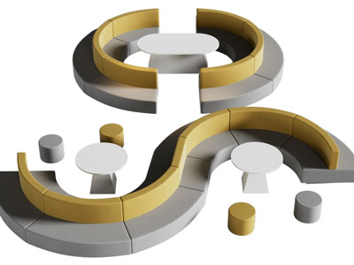 现代拼接公共椅子