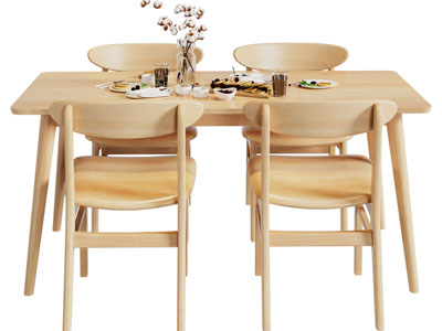 北欧实木餐桌椅组合