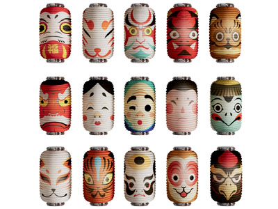 日式灯笼墙饰挂件