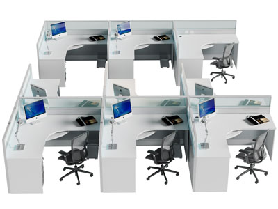 现代办公桌椅组合