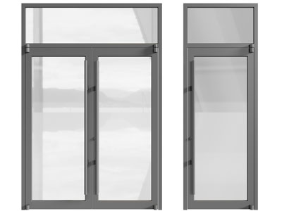 现代单扇、双扇玻璃平开门