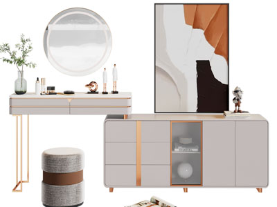 现代轻奢化妆、梳妆台