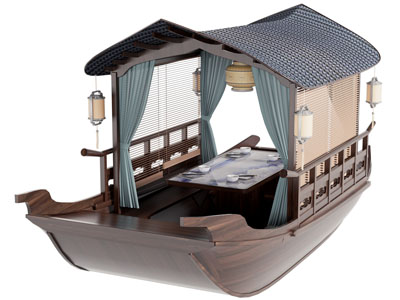 新中式游船、木船