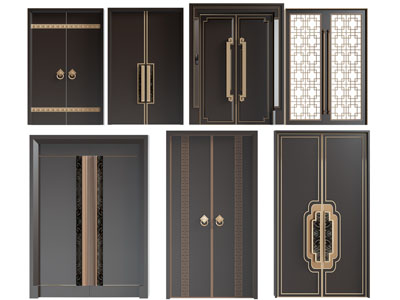 新中式双扇平开门