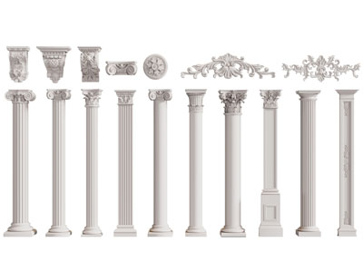 欧式罗马圆形、方形柱子、柱托3d模型 欧式罗马圆形、方形柱子、柱托