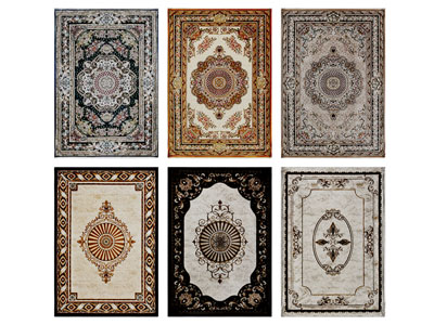 欧式长方形花纹地毯3d模型 欧式长方形花纹地毯