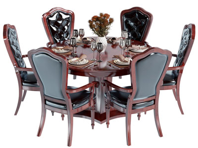 美式实木餐桌椅组合