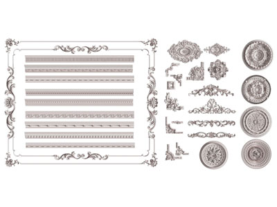 欧式石膏线、灯盘、雕花角线