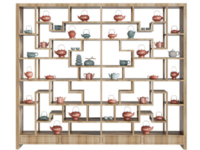 新中式茶具装饰收纳架