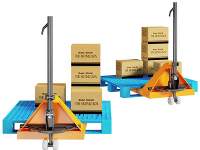 现代起重机拉车、货物