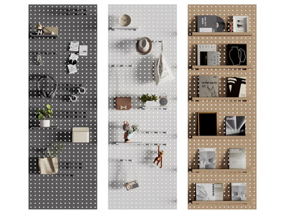 现代洞洞眼墙面收纳置物架