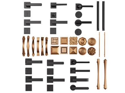 现代门拉手3d模型 现代门拉手