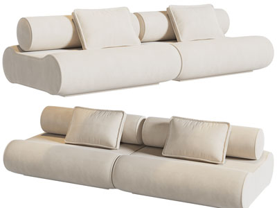 现代布艺多人沙发