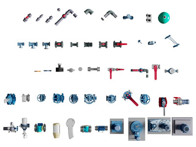 现代管道水龙头,阀门、工业设备3d模型 现代管道水龙头,阀门、工业设备