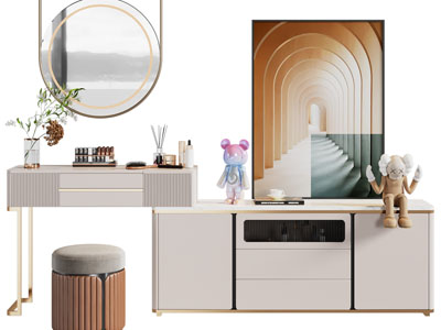 现代轻奢化妆、梳妆台