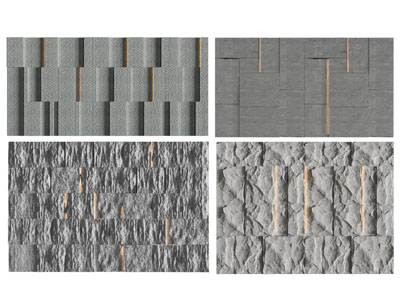 现代文化石装饰背景墙3d模型 现代文化石装饰背景墙