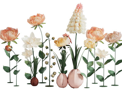 现代绢花花卉摆件